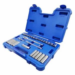 WESTWARD 786F06 Socket Wrench Set, 30 Pc, 3/8 Inch Drive Size, 30 Pieces | CU9WKD