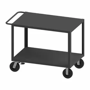 WESTWARD HET-2448-2-5K-FL-95W Utility Cart With Flush Metal Shelves, 5000 lb Load Capacity, 48 Inch x 24 Inch | CU9XRB 52CL38