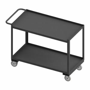 WESTWARD RSC-2448-2-1TLD-95W Utility Cart With Lipped And Single-Side Flush Metal Shelves, 1200 Lb Load Capacity, Steel | CU9XRF 52CL51