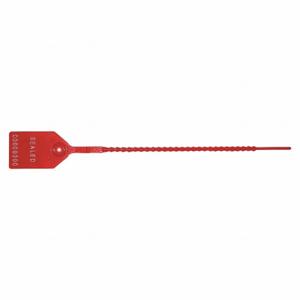 WFS USA YANK-TITE-RE Pull-Tight Seals, 15 Inch Strap Length, 55 Lb Breaking Strength, Red, White, Laser Marked | CV2AVW 48HN99