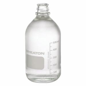 WHEATON 219439 Media Bottle, Type I Borosilicate Glass, 500 mL, Wide, 24Pk | CJ2UNE 49WD39