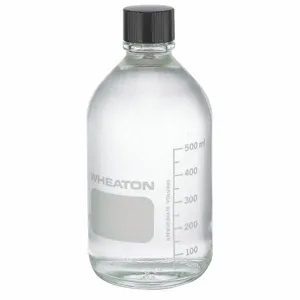 WHEATON 219719 Media Bottle, Type I Borosilicate Glass, LDPE, Wide, Modern Round, 24Pk | CJ2UMT 49WD43