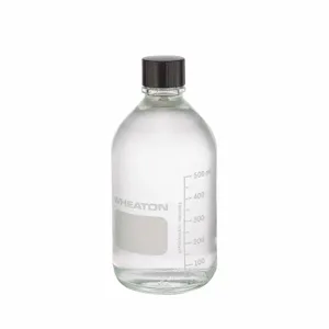 WHEATON 219759 Media Bottle, Type I Borosilicate Glass, Rubber, Wide, Modern Round, 24Pk | CJ2UMX 49WD47