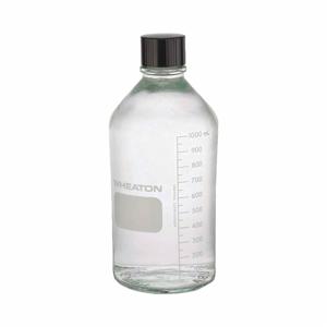 WHEATON 219760 Media Bottle, Type I Borosilicate Glass, Rubber, Wide, Modern Round, 24Pk | CJ2UNC 49WD48