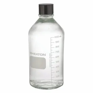 WHEATON 219820 Media Bottle, Type I Borosilicate Glass, PTFE, Wide, Modern Round, 24Pk | CJ2UMV 49WD52