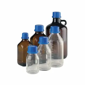 WHEATON W832014 Reagent Bottle, Type I Borosilicate Glass, Unlined, Wide, Round, Clear | CJ3CUU 49WH09