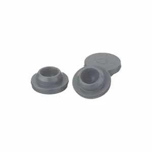 WHEATON W224100-421 Straight Plug Stopper, 20 mm Neck Size, Bromobutyl, Gray, 1000Pk | CJ3NYB 49WG04