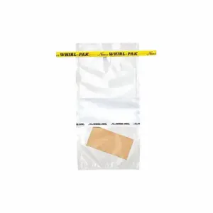 WHIRL PAK B01245 Sampling Bag, 18 Oz Capacity, 9 Inch Length, 4.5 Inch Width, 0.064 mm Thick, 100 PK | CV2AZY 407L60