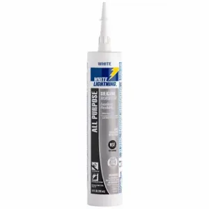 WHITE LIGHTNING W11120010 Silicone Sealant, Silicone Rubber, White, 10 Oz, Tube, 501% Or More Elongation Range | CV2BHG 48XW78