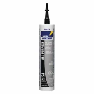 WHITE LIGHTNING W11125010 Silicone Sealant, Silicone Rubber, Black, 10 Oz, Tube, 501% Or More Elongation Range | CV2BHJ 48XW77