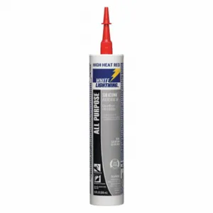 WHITE LIGHTNING W11127010 Silicone Sealant, Silicone Rubber, Red, 10 Oz, Tube, 501% Or More Elongation Range | CV2BHK 48XW80