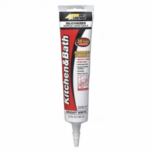 WHITE LIGHTNING W22000005 Hybrid Caulk, Kitchen & Bath, White, 6 oz Container Size, Tube | CV2BHA 49LX67