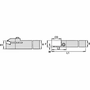 WIDIA 12250025200 Indexable Thread Turning Tool Holder, 123567450 Insert, Square, Right Hand | CV3NYG 287CU9