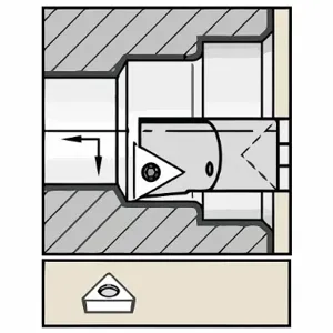 WIDIA E20SSTFCL16 Indexable Thread Turning Tool Holder, TC Insert, Offset, Left Hand, Coolant Through | CV3NWA 287AR4