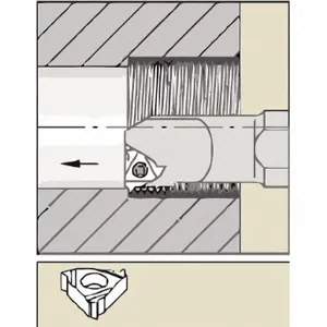 WIDIA AVR254R Indexable Thread Turning Tool Holder, Straight, Right Hand, Non-Coolant Through, 14.50 mm | CV3NVW 287AK7