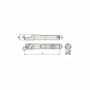 WIDIA CCMI25040R Indexable Boring Bar, Cd Insert, 80 Degree Diamond, 15 Degree Insert Clearance Angle | CV2MCK 287CJ8