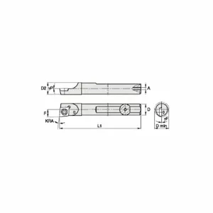 WIDIA CSBI25035L Indexable Boring Bar, Cd Insert, 80 Degree Diamond, 15 Degree Insert Clearance Angle | CV2MBY 287CN6