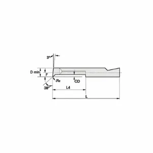 WIDIA BP250825R Boring Bar, Boring, Tin, 3.04 mm Center To Cutting Tip, Right Hand, 0.18 mm Radius | CV2CKT 273TC2