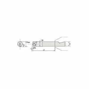 WIDIA ABC500R Indexable Boring Bar, Cd Insert, 80 Degree Diamond, 15 Degree Insert Clearance Angle | CV2MAX 287CR0