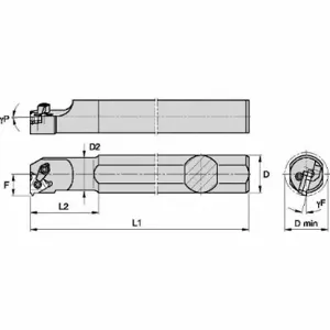 WIDIA S1620LSER3 Indexable Thread Turning Tool Holder, Right Hand, 1-1/4 Inch Shank Dia | CV3NLL 287CW1