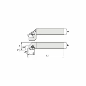 WIDIA NSRDH163D Indexable Thread Turning Tool Holder, N.3R Insert, Square, Right Hand, Non-Coolant Through | CV3NXC 287DR7