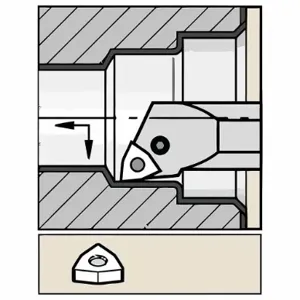 WIDIA A25RPWLNR08 Indexable Boring Bar, A-Pwln Toolholder, Wn Insert, Trigon | CV2LWZ 287FM6