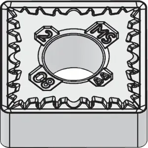 WIDIA SNMG433MS WS25PT Square Turning Insert, 1/2 Inch Inscribed Circle, Neutral, 3/64 Inch Corner Radius | CV3LCK 433Z33