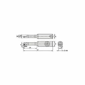 WIDIA CSBI18050055R Indexable Boring Bar, Cd Insert, 80 Degree Diamond, 15 Degree Insert Clearance Angle | CV2MBN 287CP2