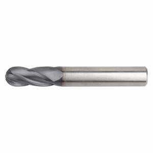 WIDIA 40000200T006 Ball End Mill, Carbide, 2 mm Milling Dia, 6.3 mm Length Of Cut, 38 mm Overall Length | CV2CGZ 48JW08
