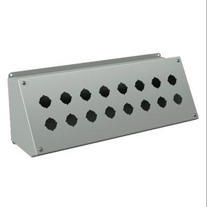 WIEGMANN WPBA16 Pushbutton Consolet, 16 Holes, 30mm, 7 x 20 x 7 Inch Size, Wall Mount, Carbon Steel | CV6NQR