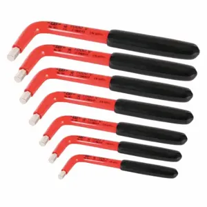 WIHA TOOLS 13691 Hex Key Set, L, Metric, Long, 7 Pieces, 10 mm/12 mm/3 mm/4 mm/5 mm/6 mm/8 mm Tip Size | CP6LFH 53KD96