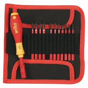 WIHA TOOLS 28392 Multi-Bit Screwdriver, #1/#2/3 mm/5.5 mm/T10/T15/T20/T8 Tip Size, 12 Tips | CT7HZA 53KH19