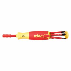 WIHA TOOLS 28394 Multi-Bit Screwdriver, #1/#2/3 mm/4 mm Tip Size, 7 Tips, 9 3/4 Inch Overall Length | CT7HZB 53KF17