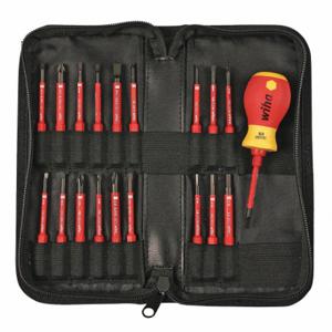 WIHA TOOLS 28396 Electricians Tool Kit, #1/#2/3.0 mm/3.5 mm/4.0 mm/5.0 mm/5.5 mm/T10/T15/T20/T8 Tip Size | CT7HZC 450G63