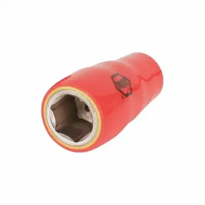 WIHA TOOLS 31338 Insulated Socket, 1/4 Inch Drive Size, 1/4 Inch Socket Size, 6-Point, Std, Chrome | CV3PYK 53KF49