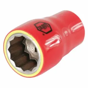 WIHA TOOLS 31616 Insulated Socket, 1/2 Inch Drive Size, 16 mm Socket Size, 12-Point, Std, Chrome | CV3PXY 53KF96