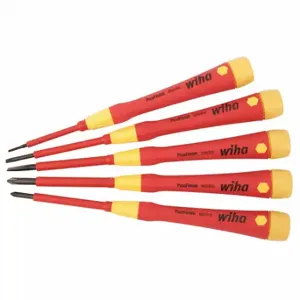 WIHA TOOLS 32085 Insulated Screwdriver Set, 5 Pieces, Phillips/Slotted Tip | CV3QBE 53KG38