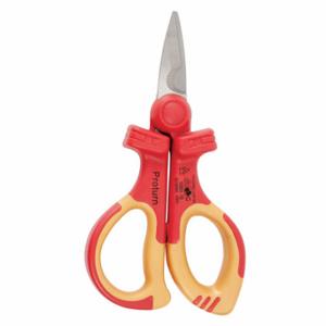 WIHA TOOLS 32951 Electricians Scissors, Ambidextrous, 6 1/4 Inch Overall Lg, Straight, Steel, Pointed, Red | CV3PVZ 53KG95