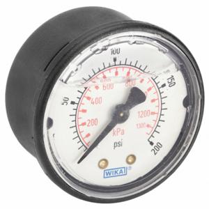 WIKA 113.13.20.200.B Commercial Pressure Gauge, 0 To 200 PSI, 2 Inch Dial, 1/4 Inch Npt Male, Center Back | CV3QEV 400P81