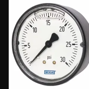 WIKA 113.13.20.30.B Commercial Pressure Gauge, Liquid-Filled, 0 To 30 PSI, 2 Inch Dial, Center Back | CV3QJD 442Y60