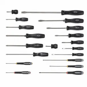 WILLIAMS INDUSTRIAL TOOLS 100P-19MD Premium Mixed Screwdriver Set, 19Pcs | CV2RML 58UJ03