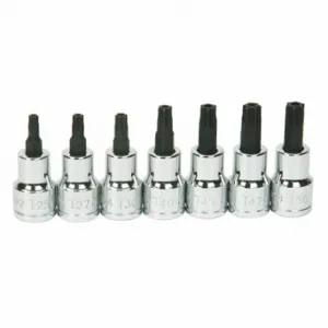 WILLIAMS INDUSTRIAL TOOLS 31912 Socket Set, 3/8 Inch Drive Size, Torx Tamp Res, 7Pk | CV3QXX 58TV85