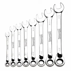 WILLIAMS INDUSTRIAL TOOLS JHWWS-1168RC Ratchet Combination Wrench Set 8 PK | CV3QNR 38N197