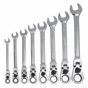 WILLIAMS INDUSTRIAL TOOLS WS-1168RCF Flex-Head Rat Combo Wrench Set, 8 pcs | CV3QTP 58XG49