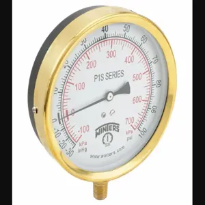 WINTERS INSTRUMENTS P1S414 Industrial Compound Gauge, 30 to 0 to 100 Inch Size Hg/psi, 4 1/2 Inch Size Dial | CR3YQD 491C55