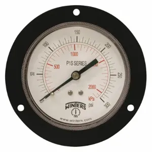 WINTERS INSTRUMENTS P1S567 Panel-Mount Pressure Gauge, 0 to 300 psi, 3 1/2 Inch Dial, 1/4 Inch Size NPT Male | CR4BTR 491F94