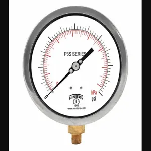 WINTERS INSTRUMENTS P3S6089 Industrial Pressure Gauge, 0 to 300 psi, 6 Inch Size Dial, 1/4 Inch Size NPT Male, Bottom | CR3YWE 491C06