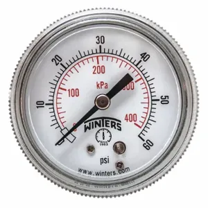 WINTERS INSTRUMENTS P9U901404UC Panel-Mount Pressure Gauge, U-Clamp, 0 To 60 PSI, 2 Inch Dial, 1/8 Inch Npt Male | CV3TAM 491G05