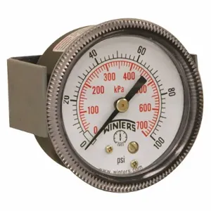 WINTERS INSTRUMENTS P9U901406UC Panel-Mount Pressure Gauge, U-Clamp, 0 To 100 PSI, 2 Inch Dial, 1/8 Inch Npt Male | CV3RZT 491G06