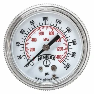 WINTERS INSTRUMENTS P9U901426UC Panel-Mount Pressure Gauge, U-Clamp, 0 To 200 PSI, 2 Inch Dial, 1/8 Inch Npt Male | CV3TGK 491G07